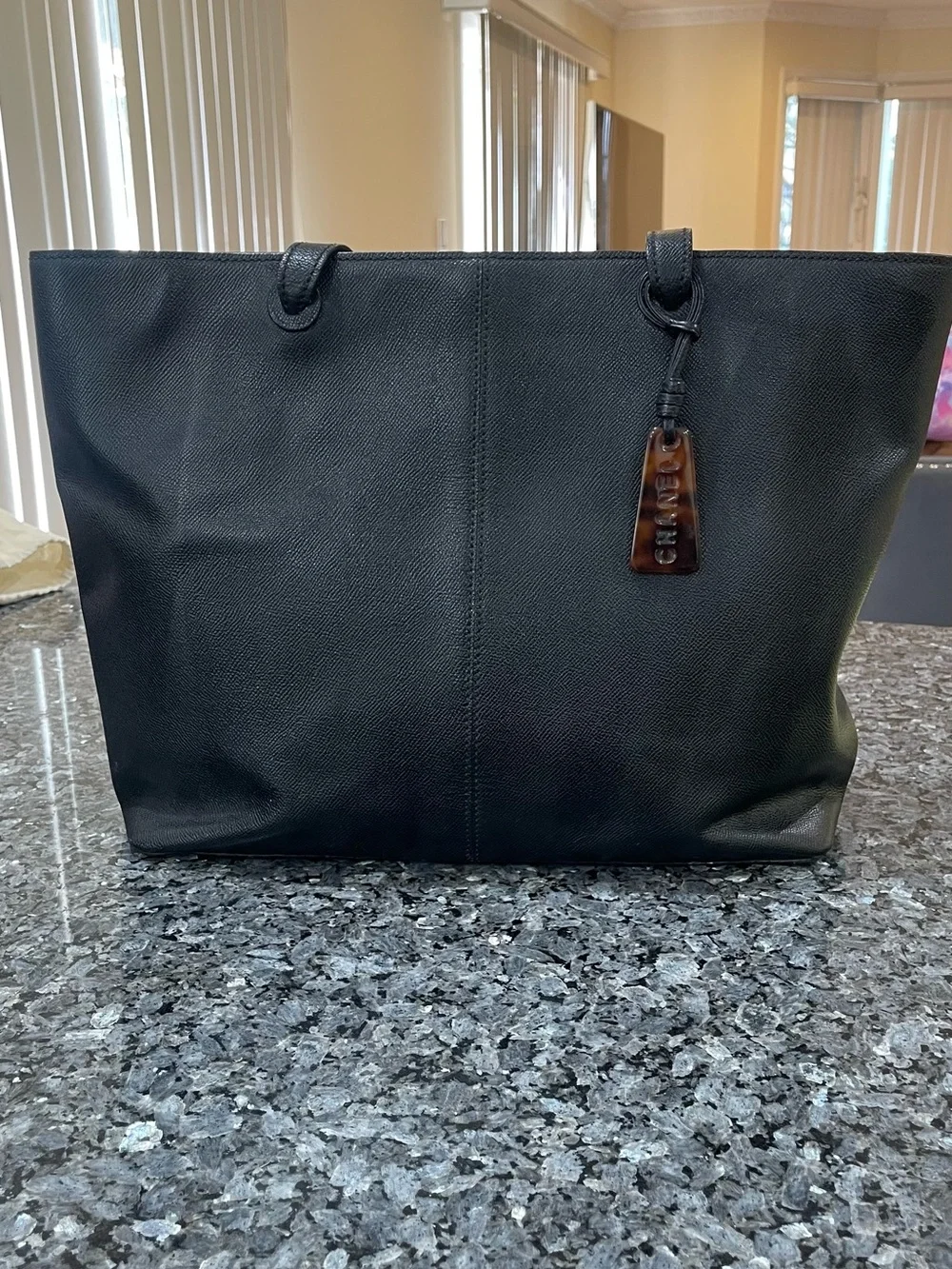 Chanel Black Leather Tote Bag